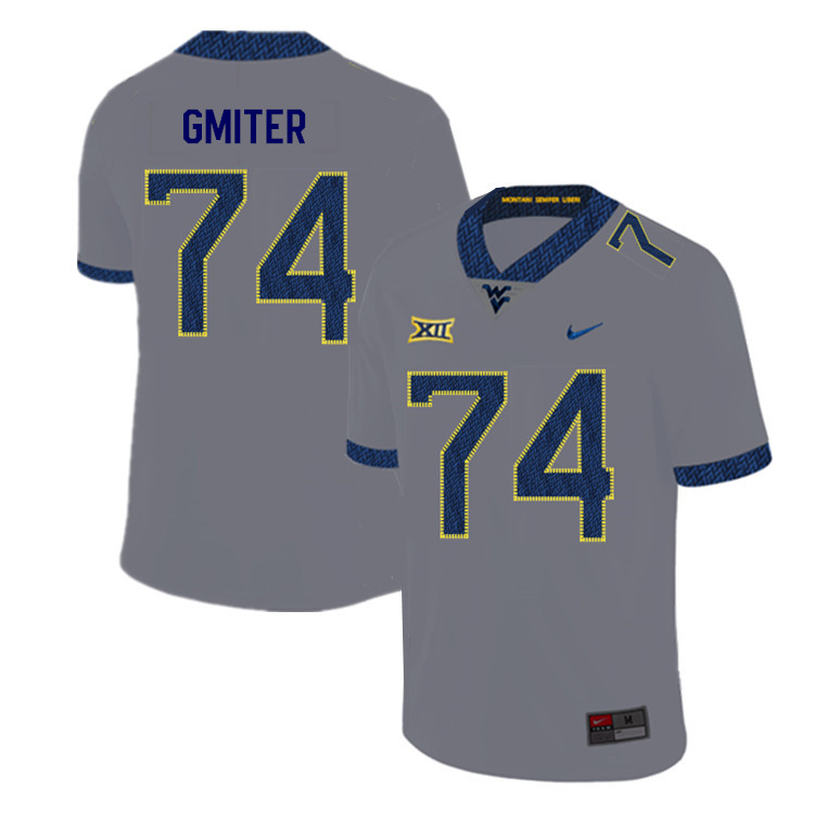 2019 Men #74 James Gmiter West Virginia Mountaineers College Football Jerseys Sale-Gray